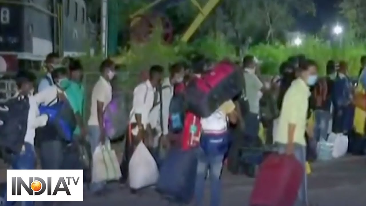 Hundreds of passengers queue outside CSMT station to board special train