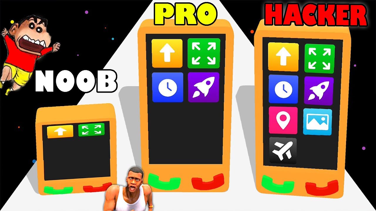 NOOB vs PRO vs HACKER in MOBILE RUN with SHINCHAN and CHOP | AMAAN-T
