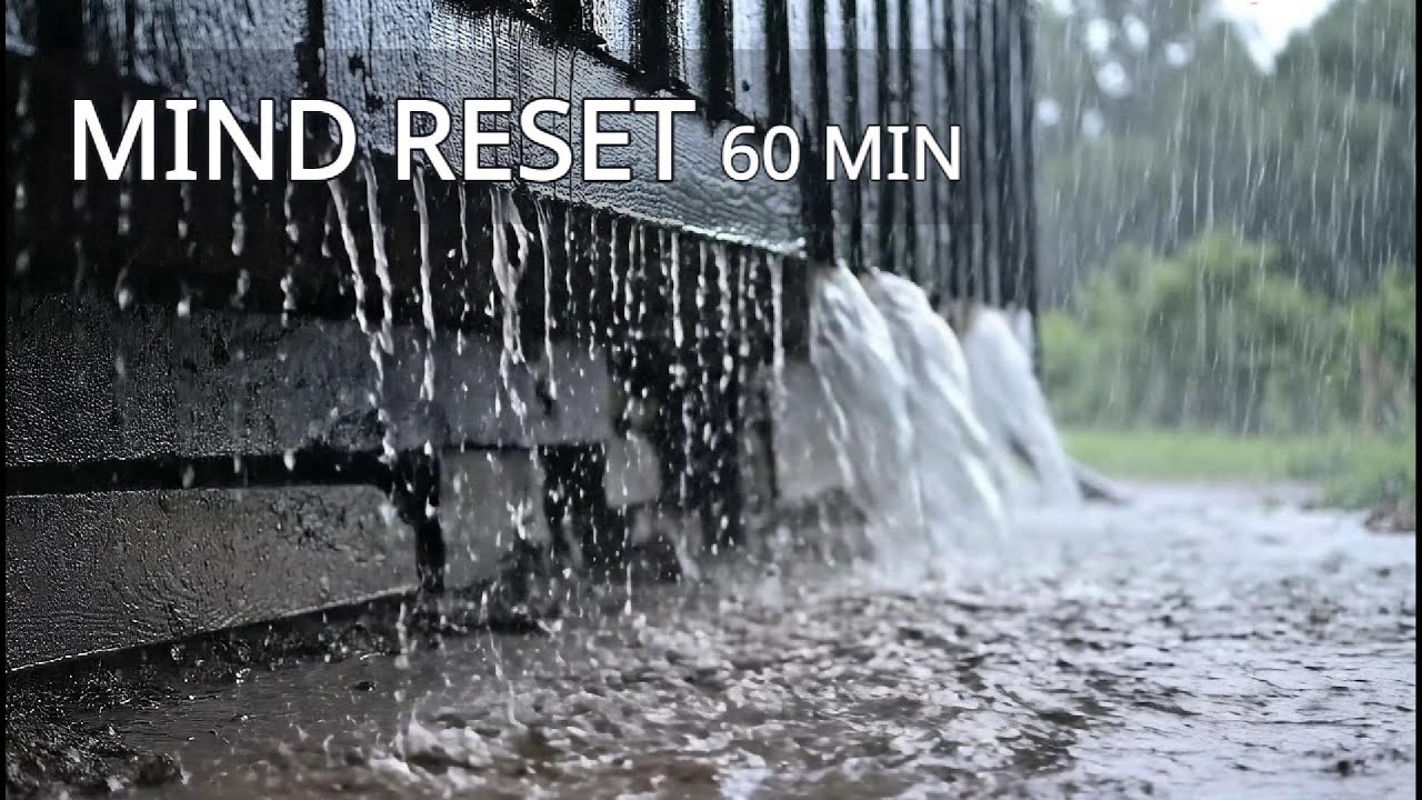 RAIN POURING FROM THE EAVES | 1 HOUR INSTANT STRESS RELIEF