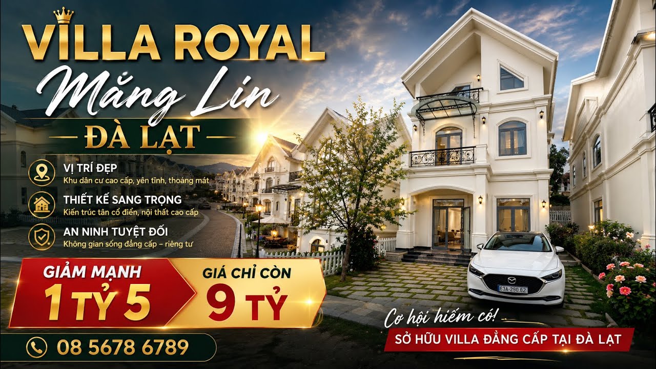 Villa Royal Đà Lạt   new 100% | Tặng full nội thất  | Giảm mạnh đón tết 11tỷ | Nhà Đất Đà Lạt | 
