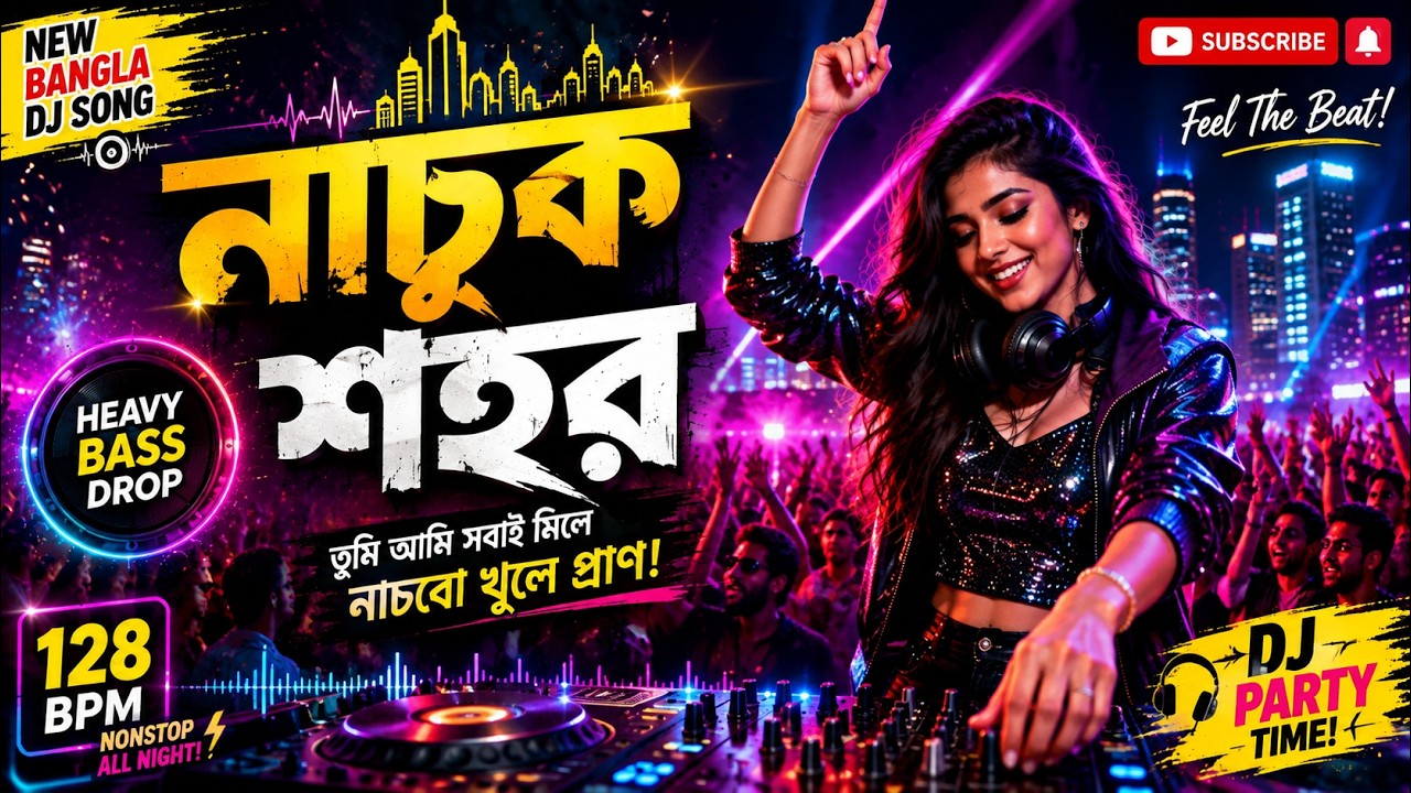 নাচুক শহর 🔥 | New Bangla DJ Song 2026 | Bangla DJ Party Song | Heavy Bass EDM