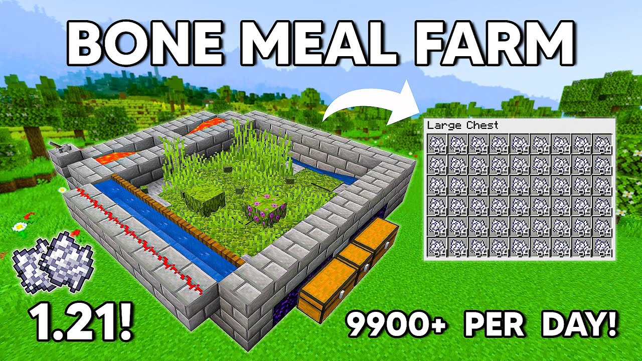 Minecraft EASY Bone Meal FARM FOR ANY WORLD Tutorial 1.21+