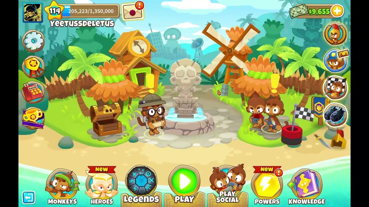 Using funny monkey game to test my new laptop (BTD6)