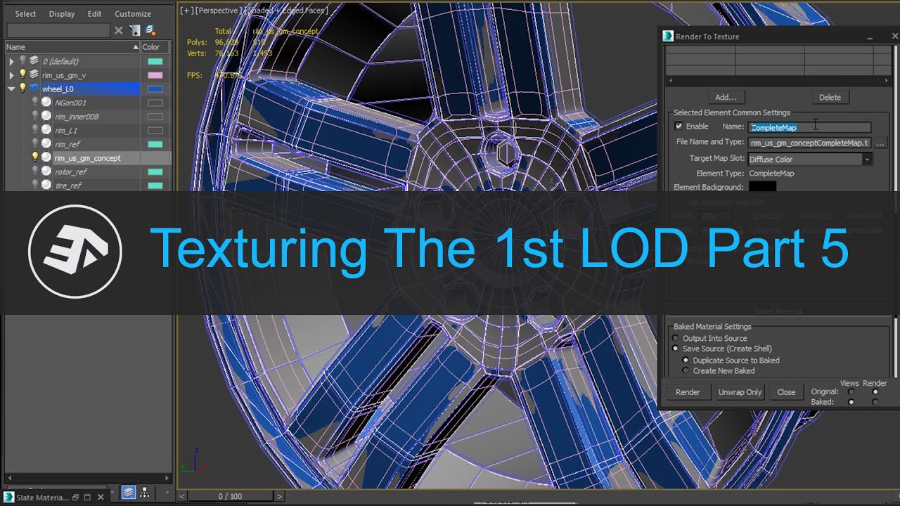3ds Max - Texturing the 1st LOD 19