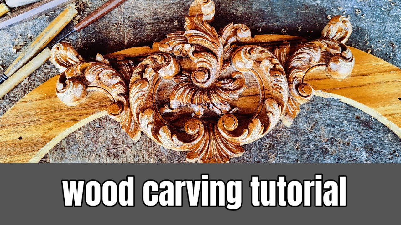 italian design wood carving timelapse. #woodcarving #carvingtutorial