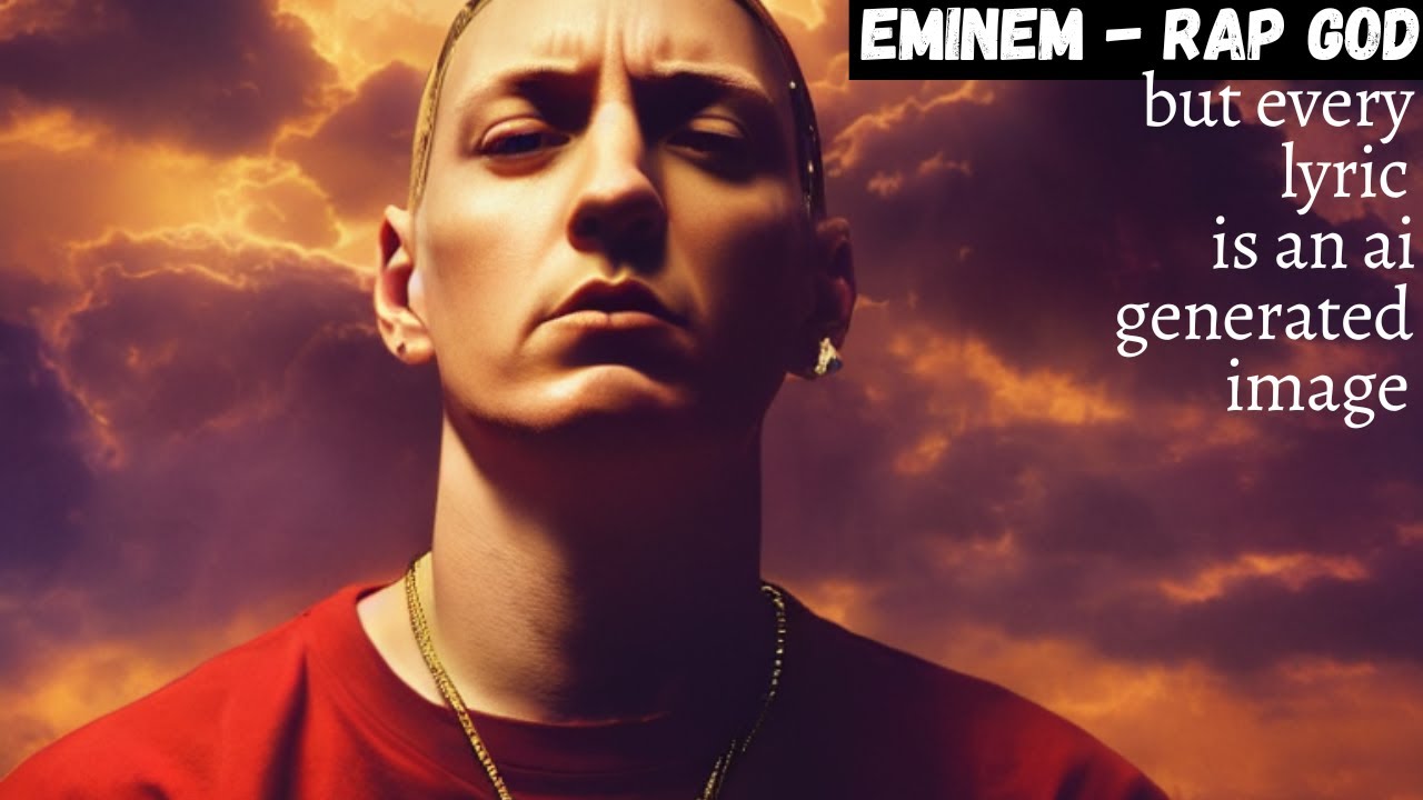 Eminem - Rap God - But every lyric is an AI-generated image
