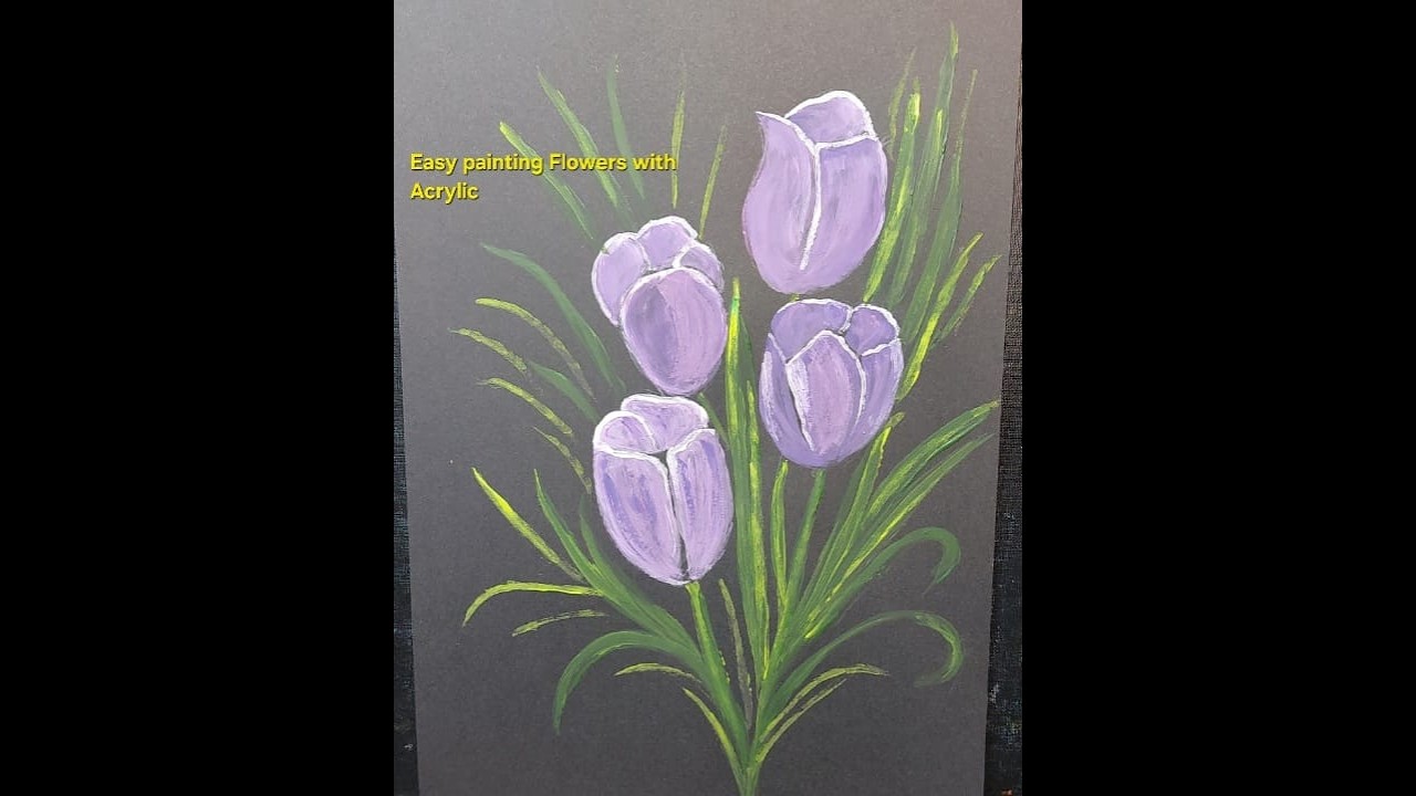 Easy Painting Flowers with Acrylic 🌷🎨