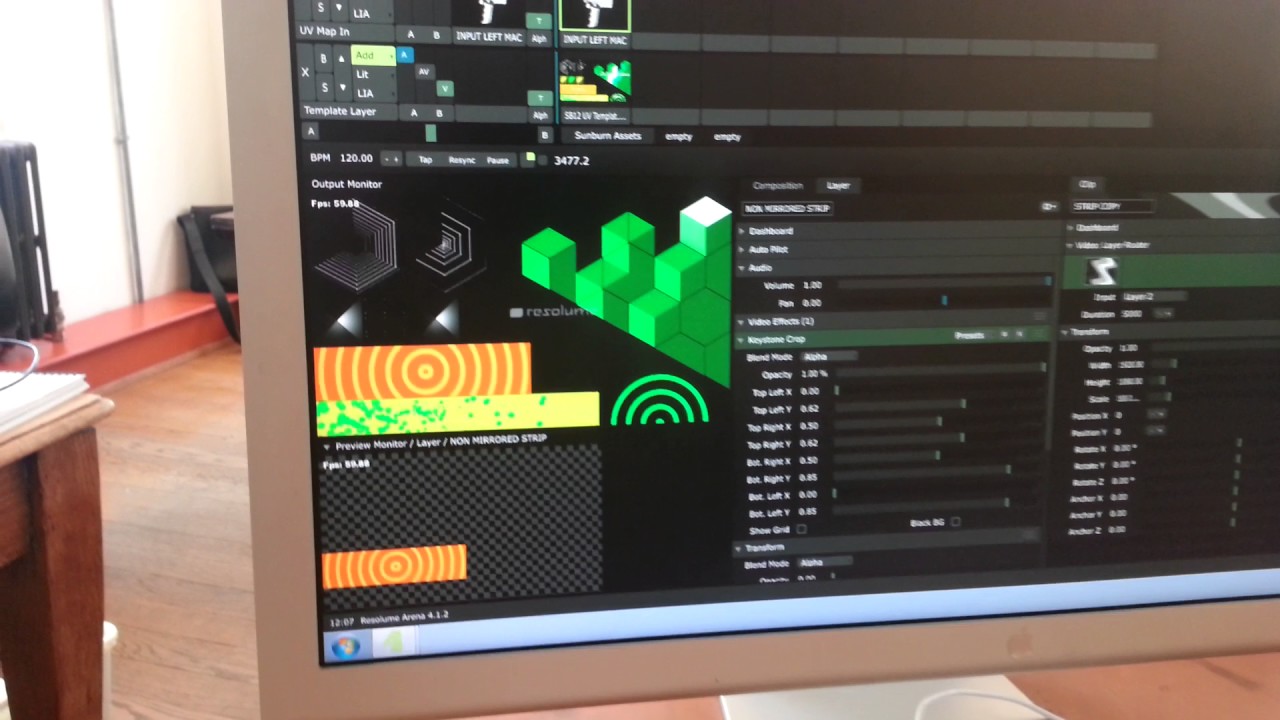 Live UV mapping tests for Sunburn Cubezoid (2012)