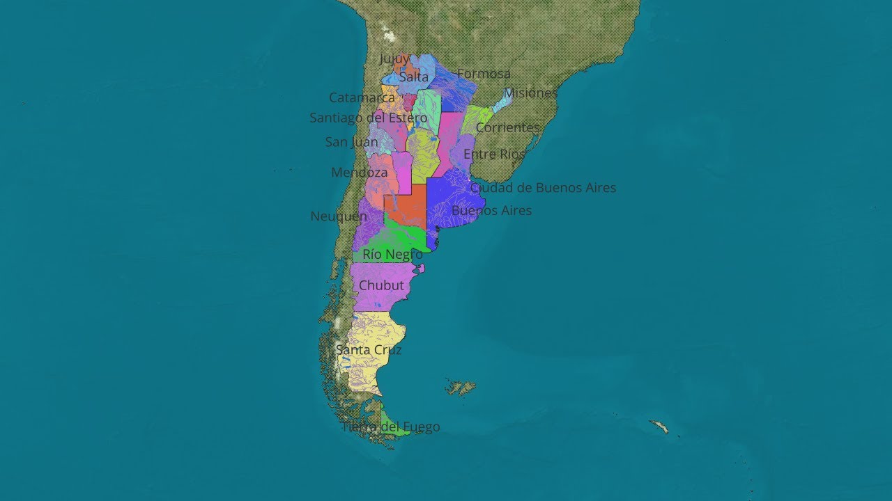 Population distribution in Argentina (1950 -- 2022)