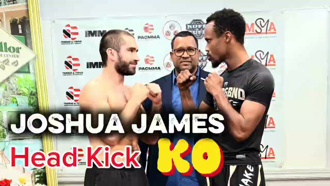 Joshua James 1st round head kick KO US fighter at Ruff N Tuff