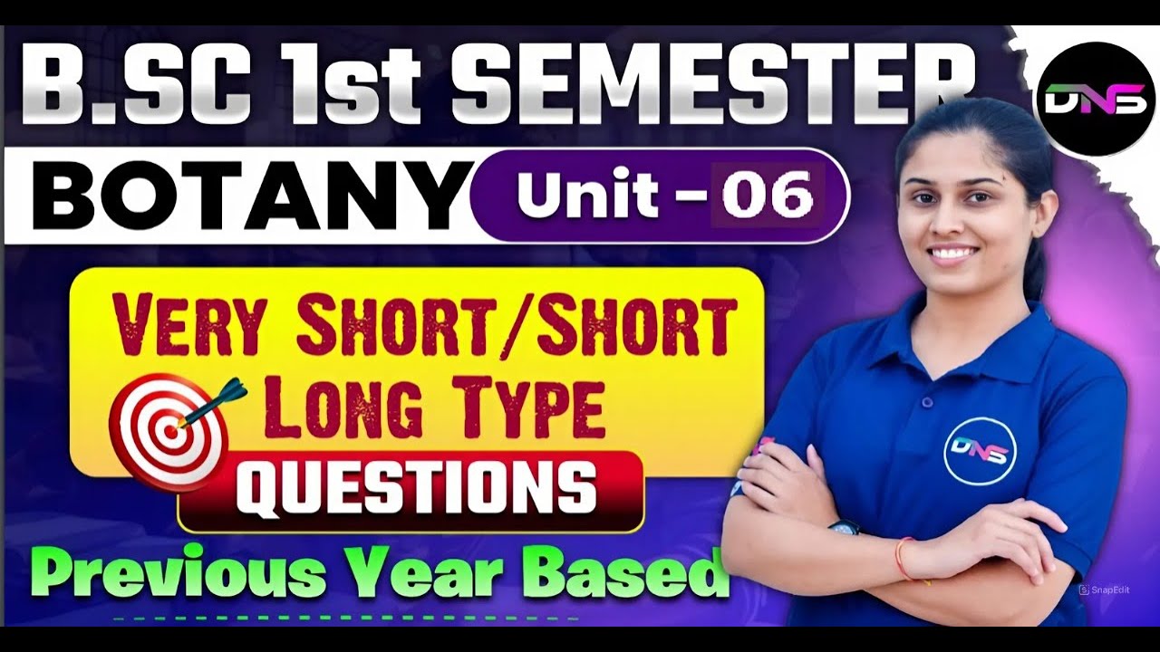 B.Sc 1st Semester Botany Unit-6th Important Questions MCQs for Exam || B.Sc 1st Semester Botany MCQs