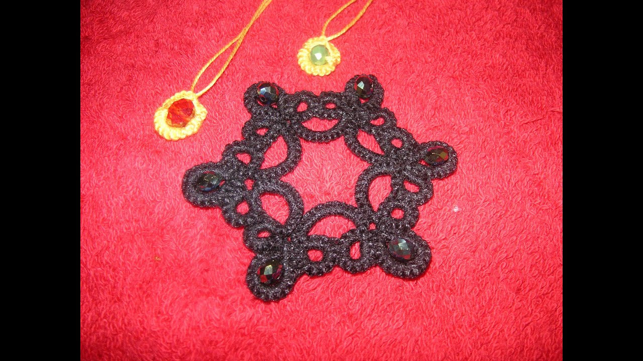 33' TUTORIAL CHIACCHIERINO AD AGO COME INSERIRE PERLE NEEDLE TATTING HOW INSERT BEADS FRIVOLITE'