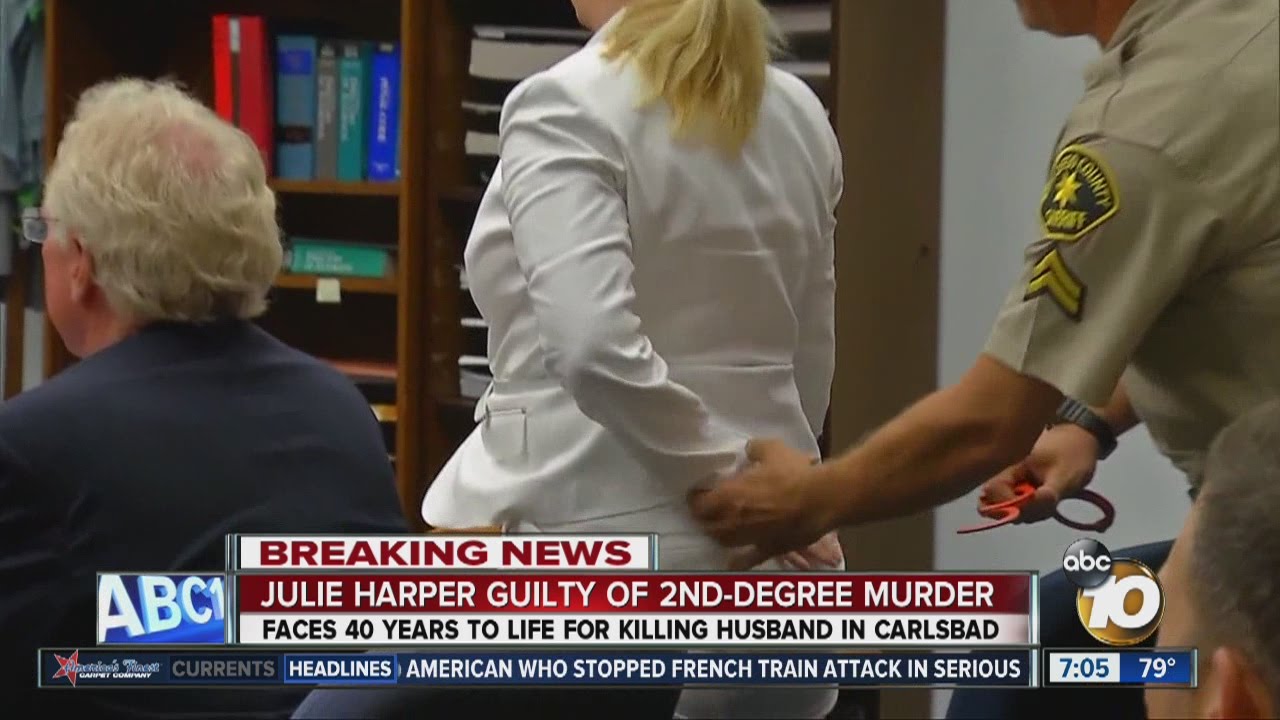 Julie Harper handcuffed after guilty verdict is read