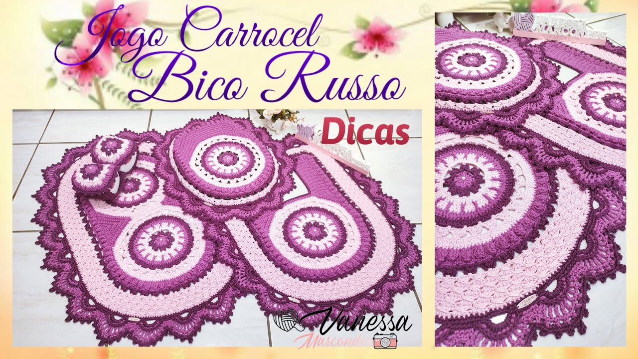 😉 Dicas : 💜Jogo de banheiro Carrocel Com Bico Russo 💜. Por Vanessa Marcondes