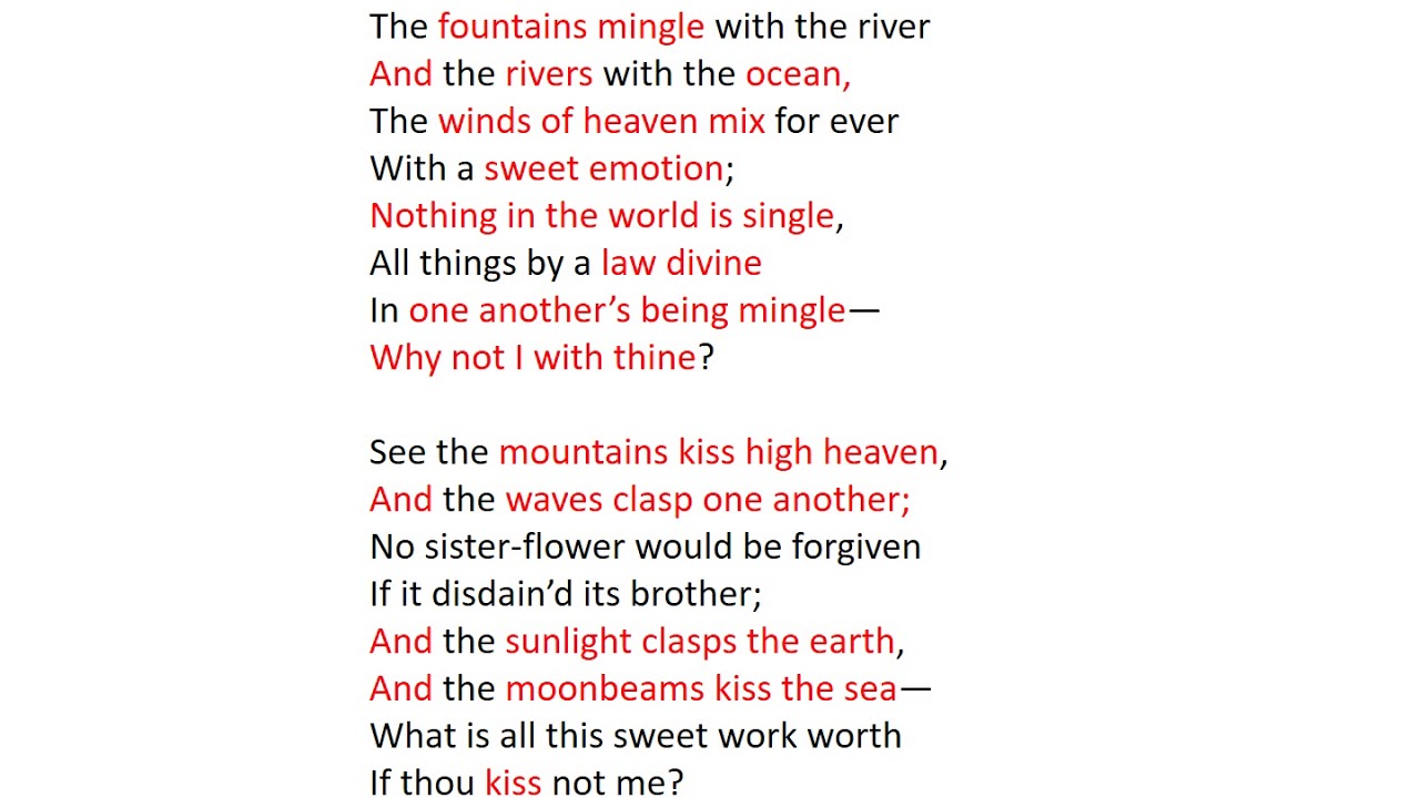 Love's Philosophy by Percy Bysshe Shelley Analysis