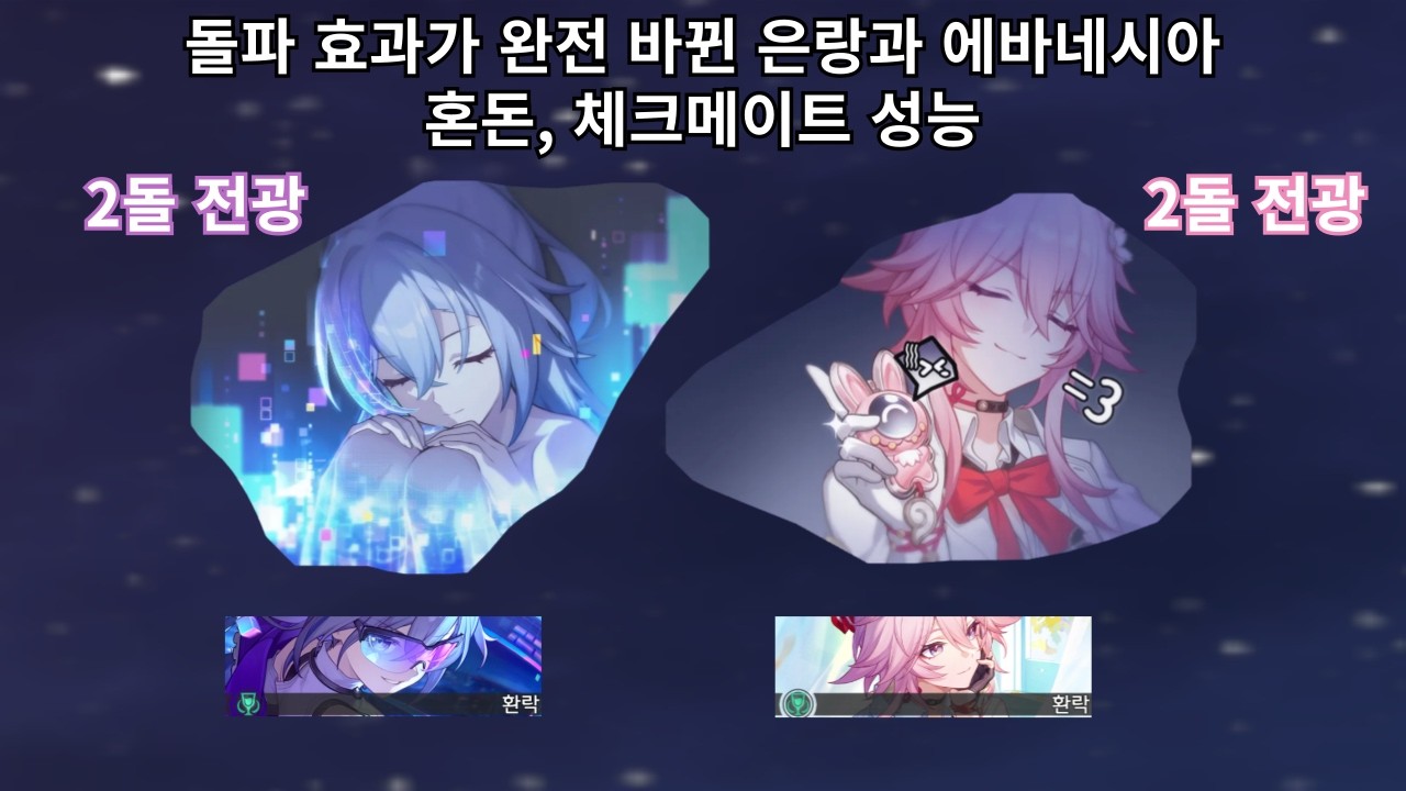 V3 패치로 돌파 효과도 크게 변경된 은랑 LV.999와 에바네시아 혼돈, 체크메이트 성능 - 붕괴 스타레일