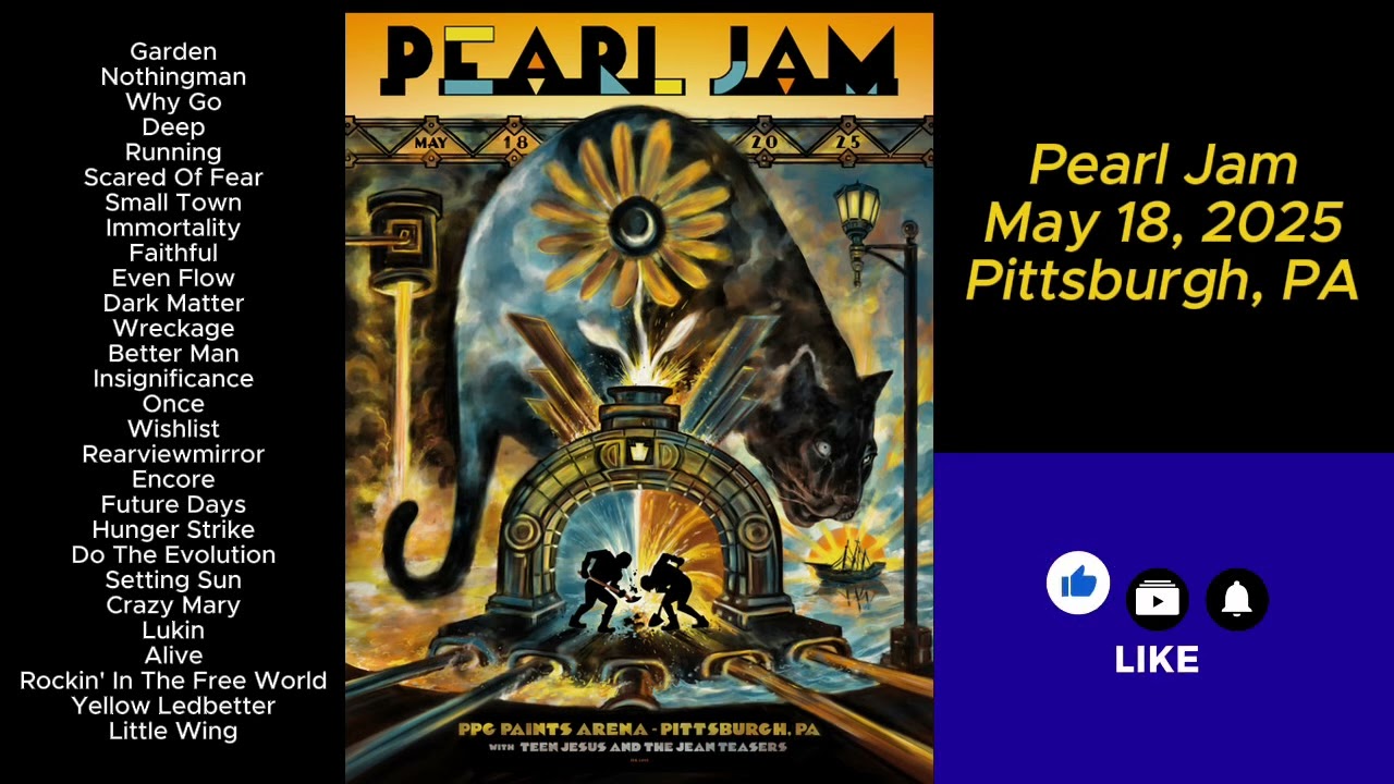 Pearl Jam May 18, 2025 Pittsburgh Pennsylvania Full Show LIVE Music Concert Dark Matter Tour Grunge