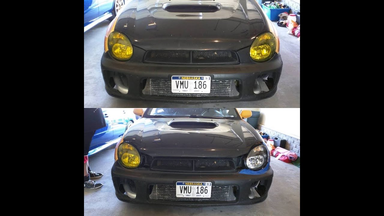 WRX yellow headlight tint timelapse