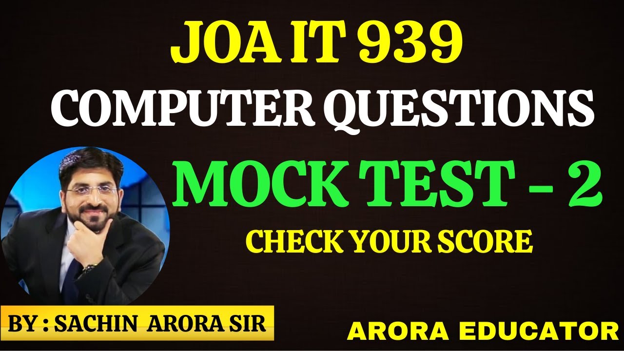 JOA IT 939 Computer Questions | JOA IT 939 Computer Mock Test-2 | JOA IT 939 Computer MCQ |