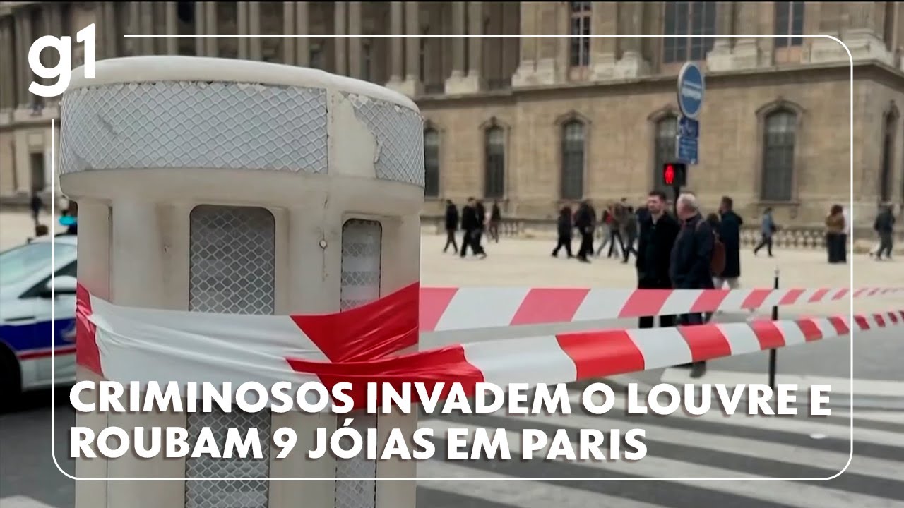 Criminosos invadem e levam 9 jóias do Museu do Louvre em Paris #g1
