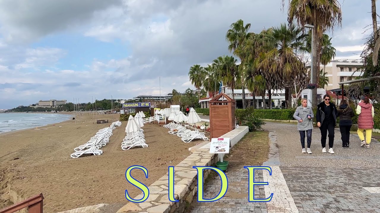 SIDE January Weather Short report PROMENADE & Beach T&Uuml;RKIYE #side #turkey #beach