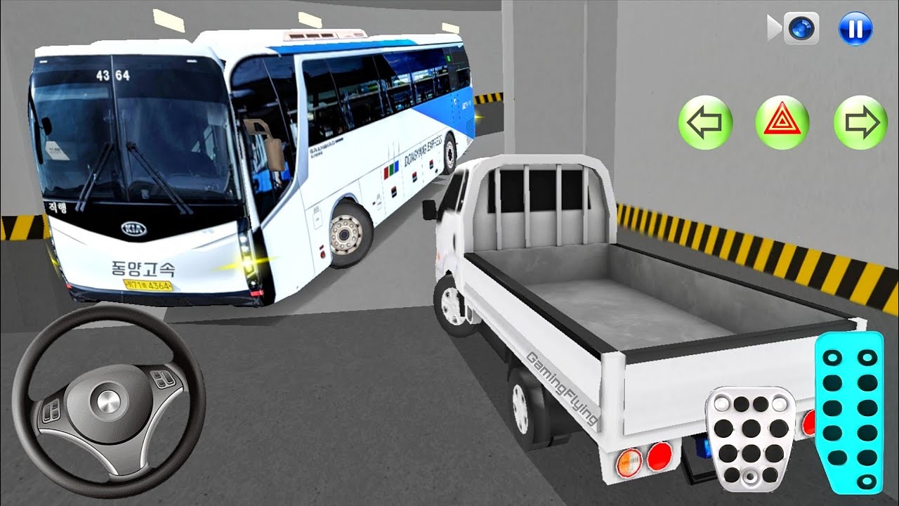 New Kia Express Bus Stuck in Parking Garage - 3D Driving Class - 3D Driving Class Game - Car Game