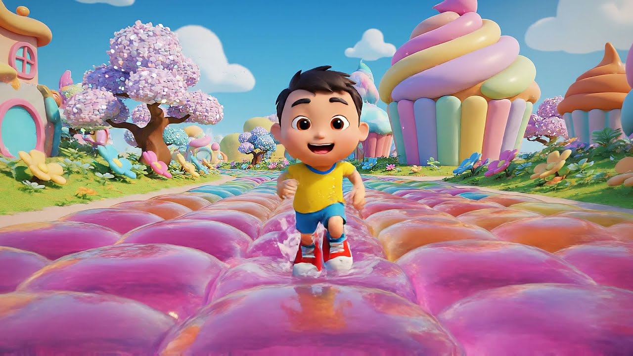 Fall Guys Jelly Runner Girando em Plataformas | Canções Infantis e Rimas para Crianças