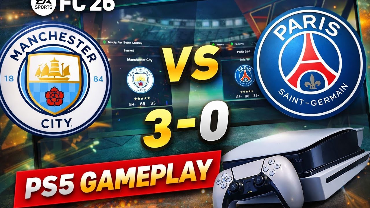 Title:CITY SHOCKS PSG 😱 3–0 | FC 26 PS5#FC26Gameplay