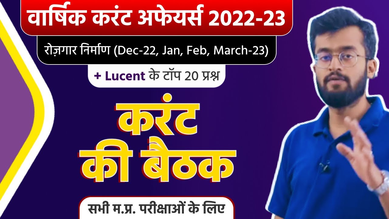 Current Affairs December 2022 to March 2023 | MP Current Affairs 2022 | MP Current Affairs Today