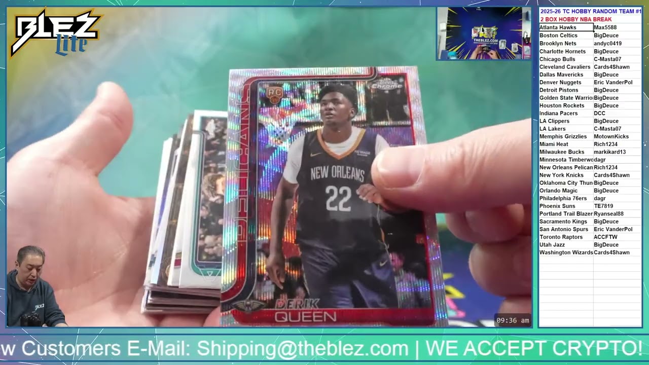 2025-26 Topps Chrome Hobby NBA 2 Box #01 Random Team