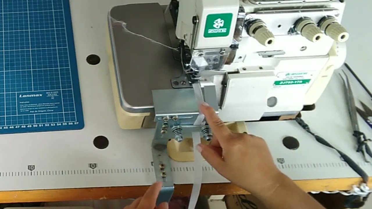 Passo a passo/como usar aparelho de elástico na overlock.