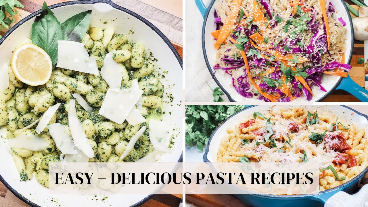 Three EASY Summer Pasta Recipes! Garden to Table Meals #summerpasta #Pesto #cherrytomatoes