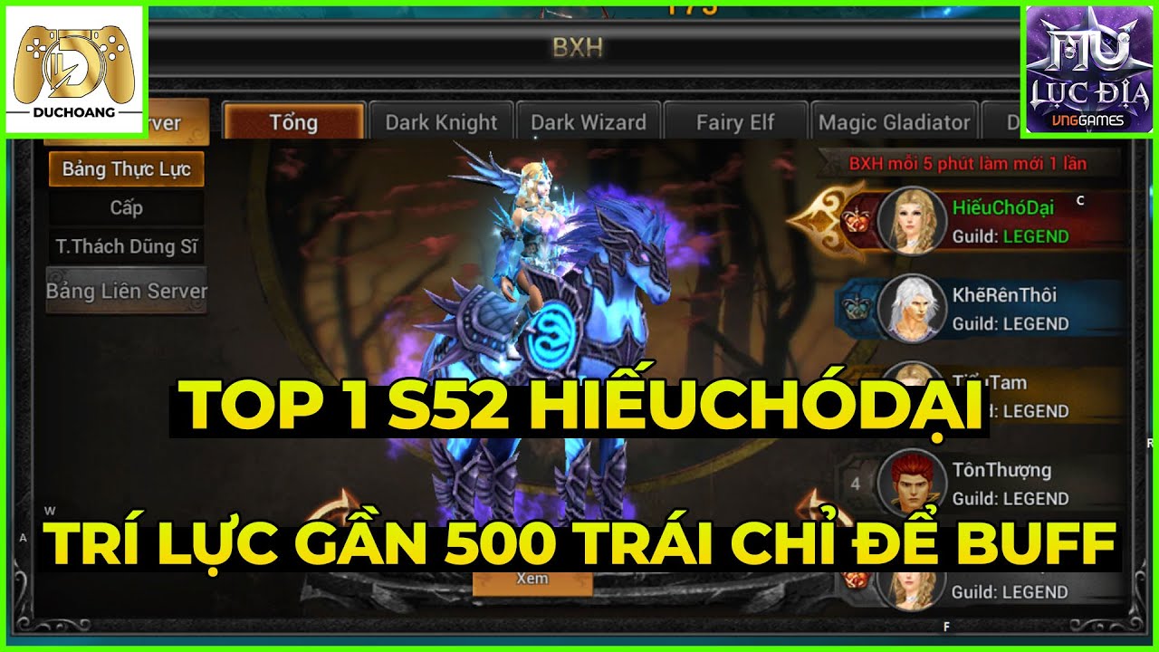 MU LỤC ĐỊA VNG: REVIEW TOP 1 S52 TK HIẾUCHÓDẠI - FAIRY ELF INT TĂNG FULL TRÍ LỰC BUFF ST GẦN 55%