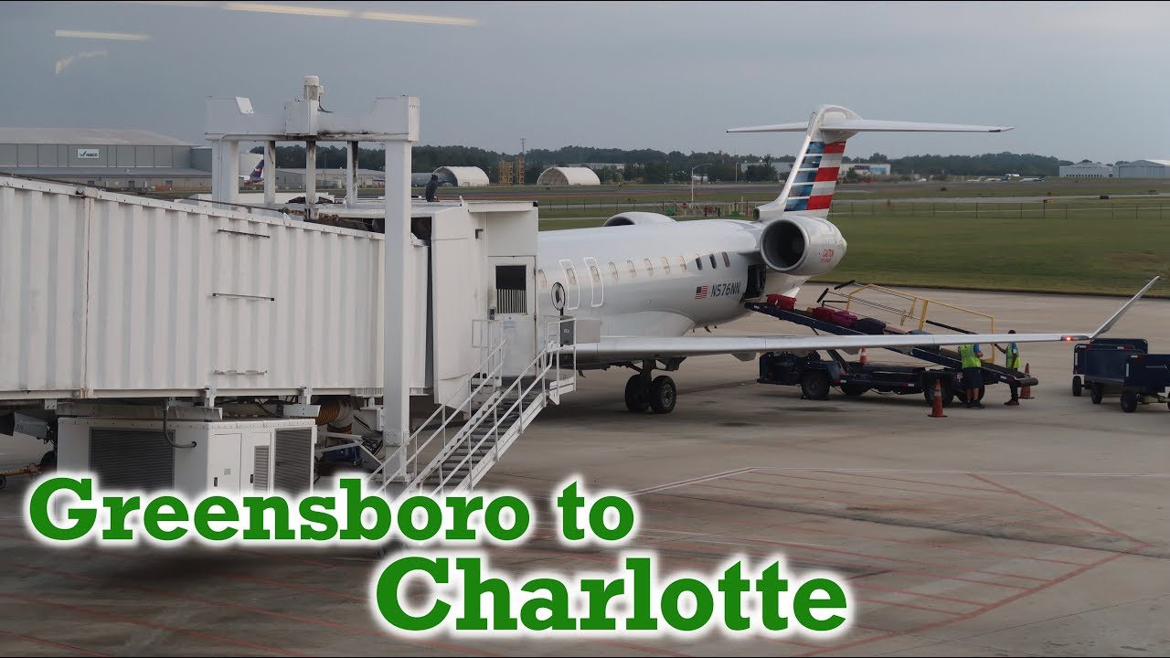 Full Flight: American Eagle CRJ-900 Greensboro to Charlotte (GSO-CLT)