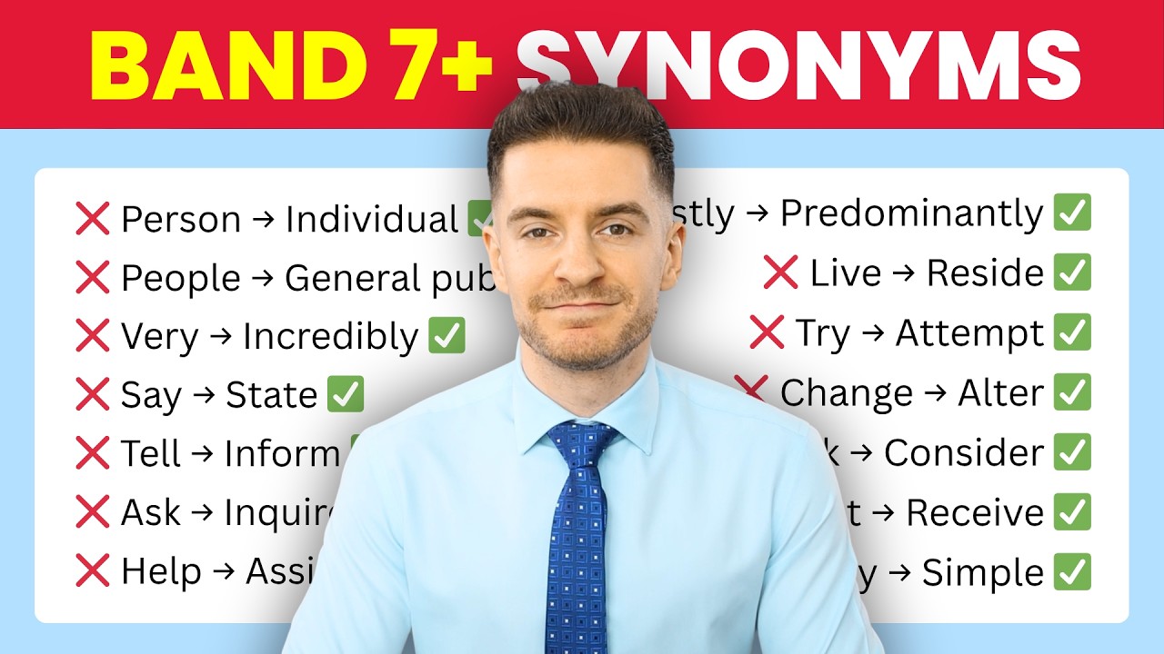 Use These 30 Synonyms to Sound Like a Band 7+ Candidate (IELTS Vocabulary)