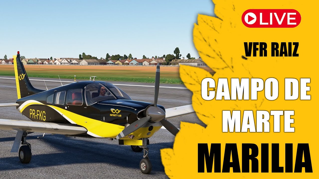 CAMPO DE MARTE - MARILIA (SBMT - SBML) - VOO VISUAL - REDE  IVAO - PA28 AROW III
