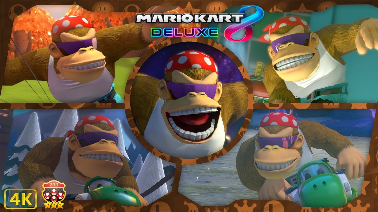 Mario Kart 8 Deluxe DLC ⁴ᴷ Full Booster Pass Course (200cc, All 12 DLC Cups) Funky Kong gameplay