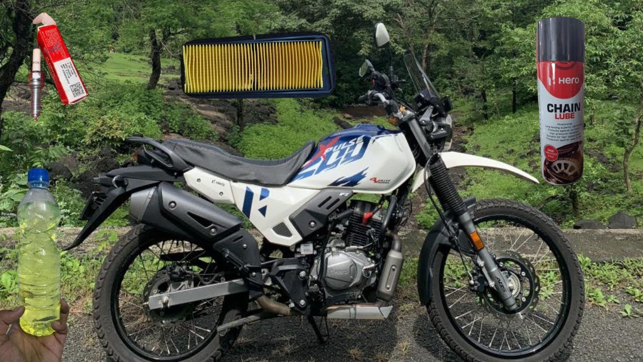 Hero xpulse Maintenance at Home | Chain Lube, Wash, air Filter & Spark Plug changed