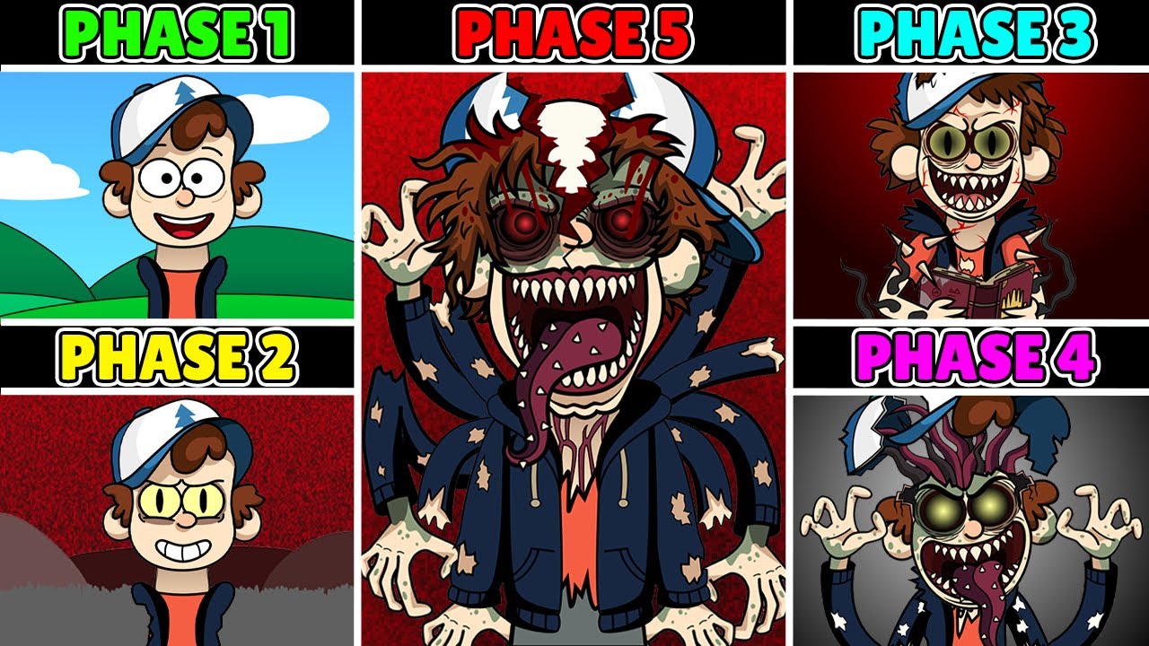 My Sprunki OC Dipper Pines (Phase 1 to Phase 5 from Gravity Falls)