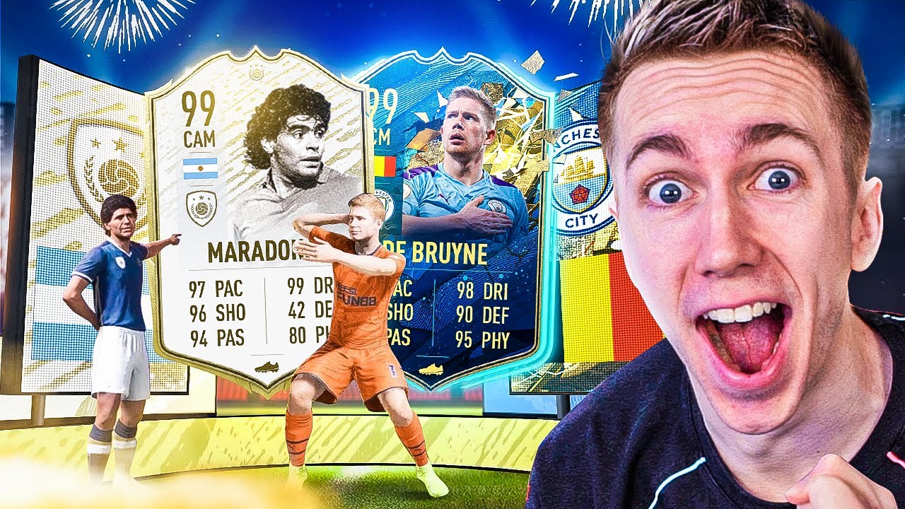 I PACKED 99 MARADONA & 99 DE BRUYNE! (FIFA 20 PACK OPENING)