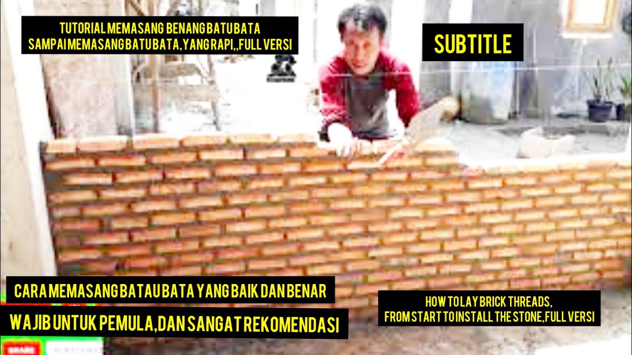 cara memasang batu bata  merah, dari nol sampai selesai untuk pemula