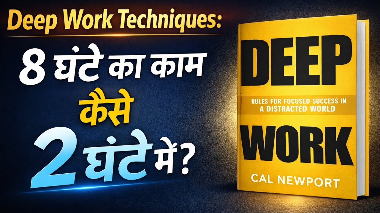 8 घंटे का काम 2 घंटे में कैसे करें? | Deep Work Book Summary in Hindi #booksummary 