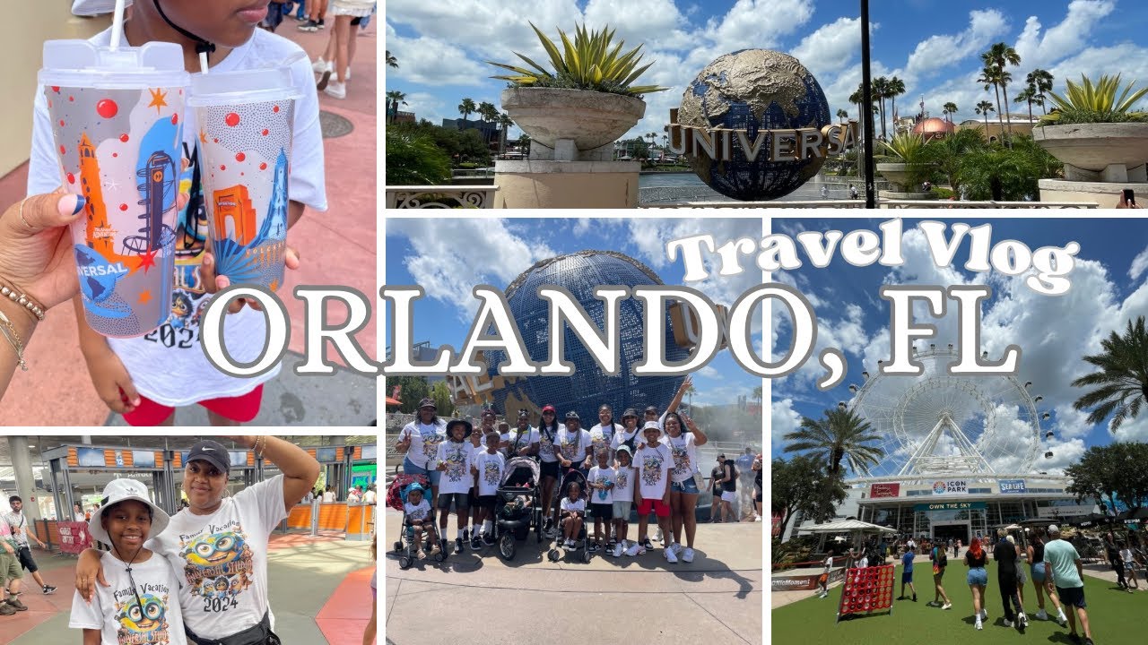 TRAVEL VLOG | Orlando family vacation, 9 bedroom Airbnb tour, Universal Studios, Icon Park, & more..