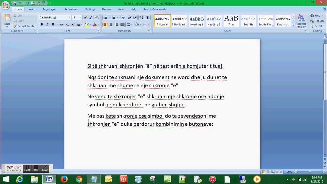 Si të shkruajmë shkronjën ë dhe ç në Windows kompjuter.
