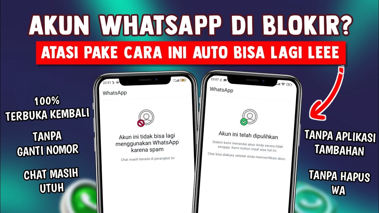 AUTO KEBUKA LAGI!! BEGINI CARA MEMULIHKAN WHATSAPP YANG DI BLOKIR | WA DI BLOKIR KARENA SPAM