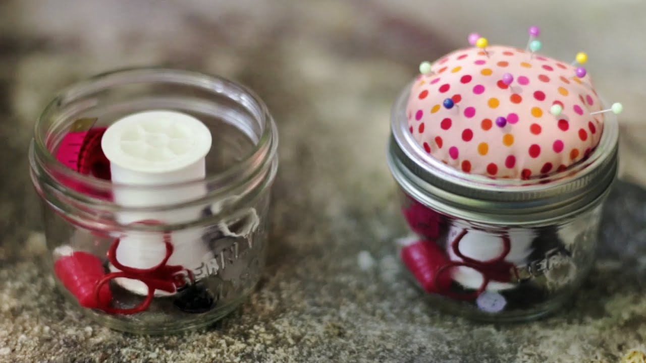DIY SEWING KIT/ PINCUSHION MASON JAR