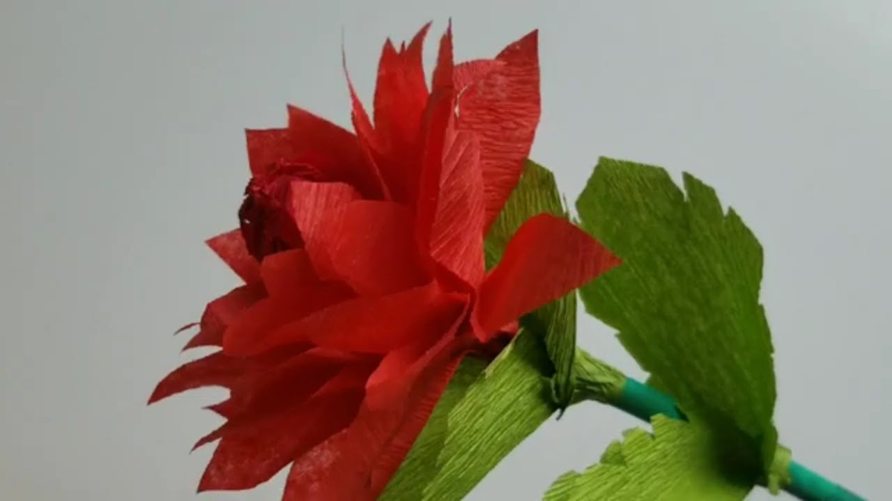 Como hacer flores de papel china faciles y bonitas | flores rojas de papel grandes