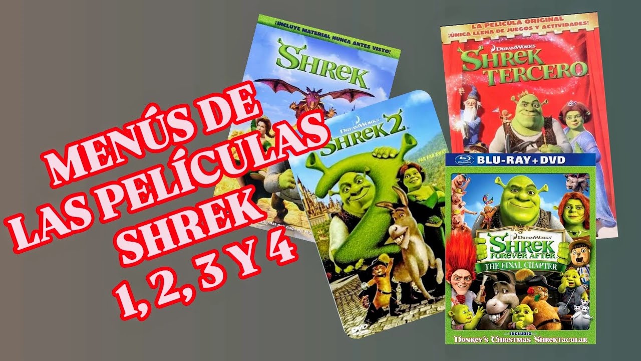 Menús de Shrek 1, 2, 3 y 4 en DVD