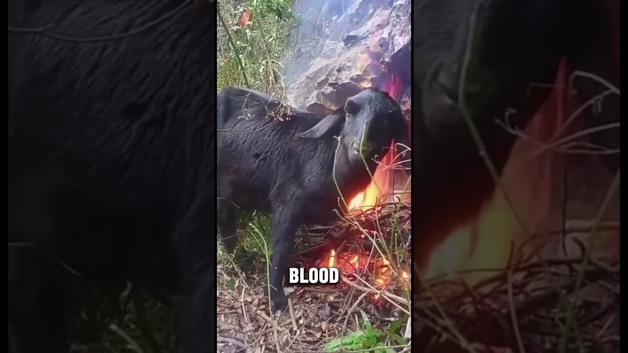 Why this goat burning itself  #shorts