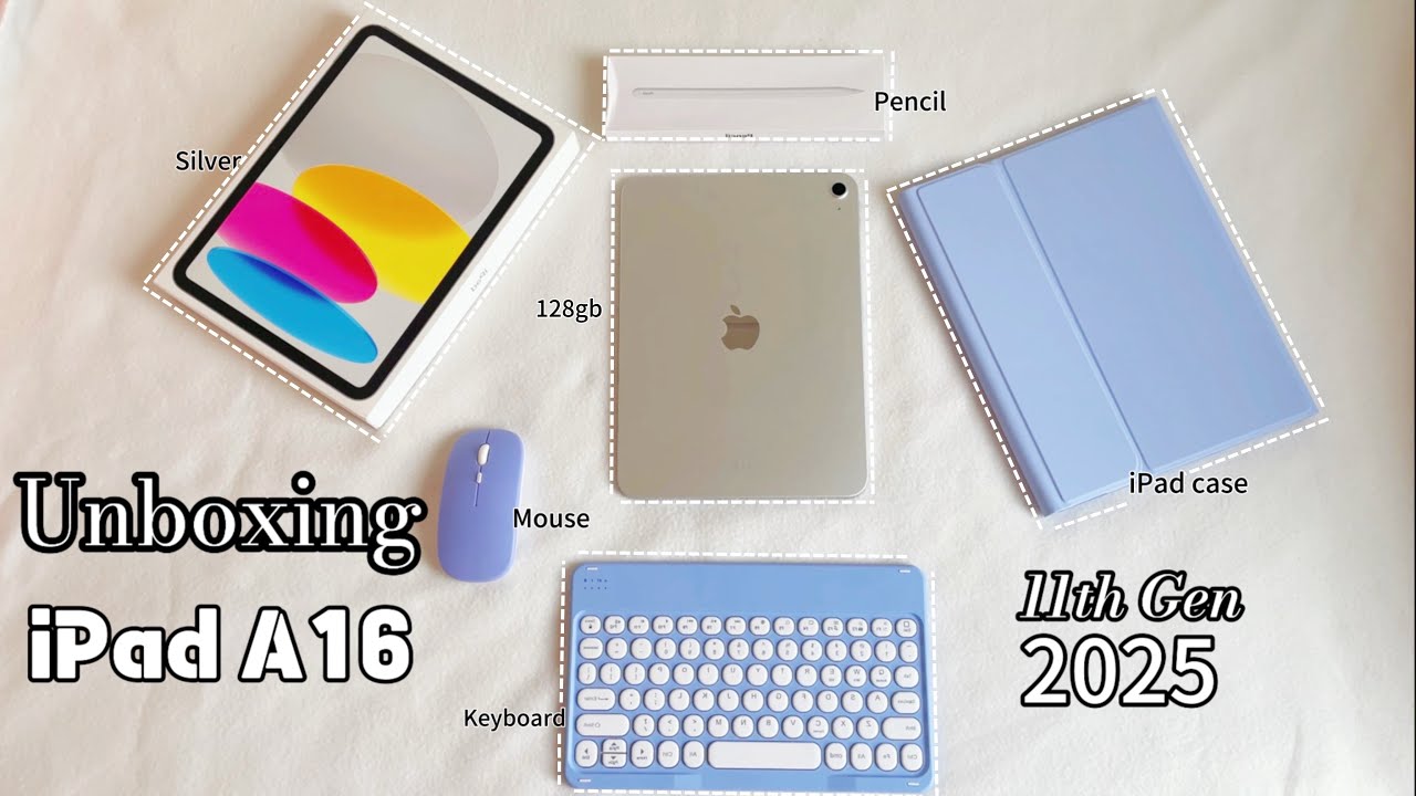 Unboxing iPad 11th Gen (A16) 11”|128gb Silver| setup, camera test + accessories
